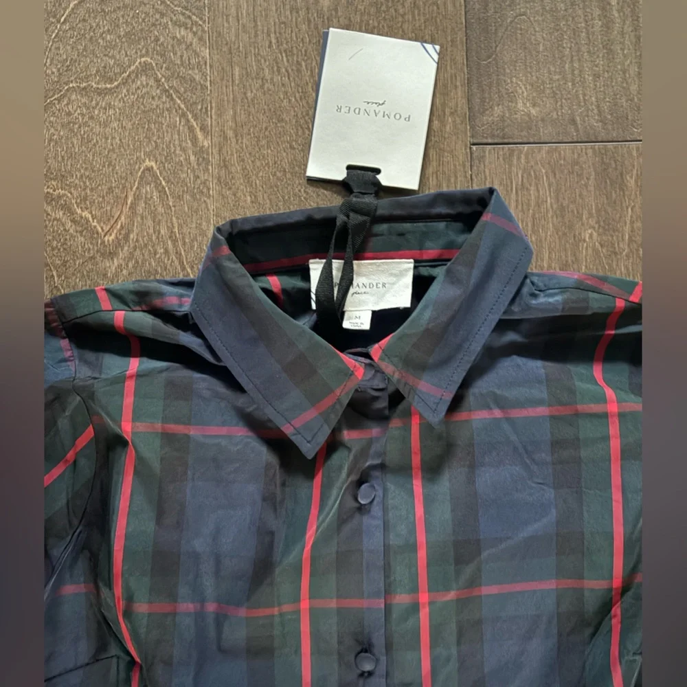 Tuckernuck Pomander Place Women's Fraser Plaid Ashlen Blouse, Size Medium - Picture 5 of 8